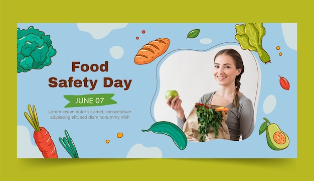 Vector horizontal banner template for world food safety day awareness