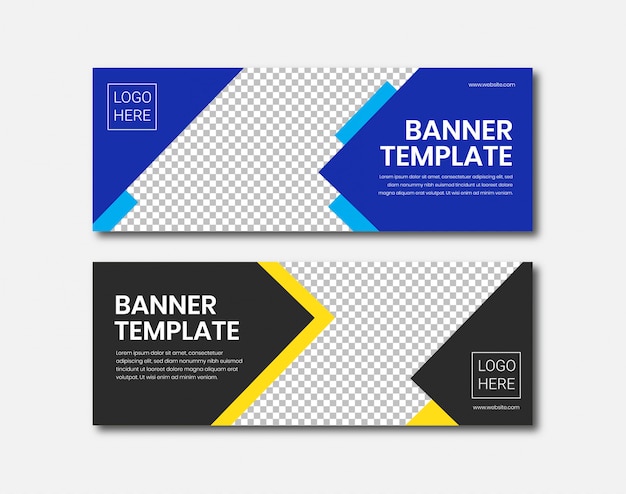 horizontal banner with angle abstract design