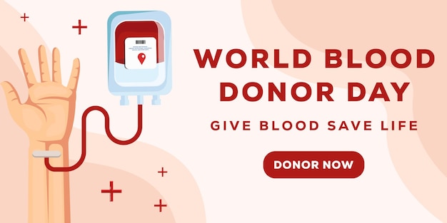 Horizontal banner world blood donor day