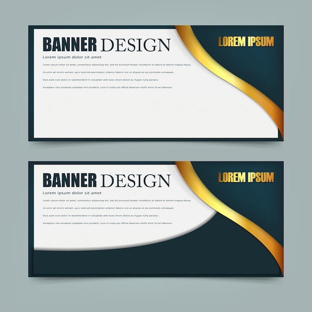 Horizontal banners with 3D abstract background isolated on white background Vector illustration Eps 10