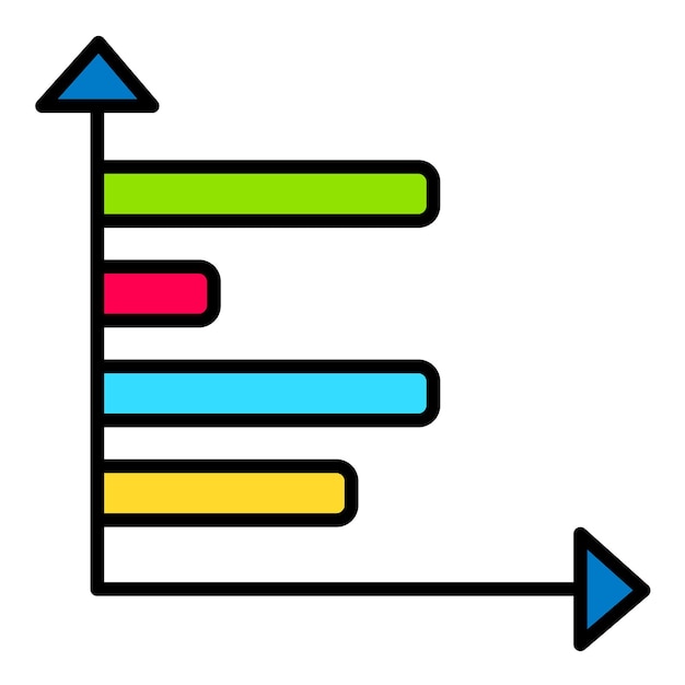 Vector horizontal bar chart flat illustration