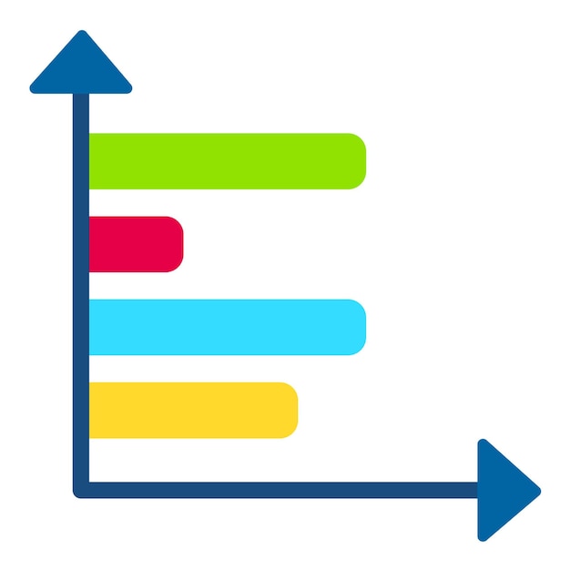 Vector horizontal bar chart flat illustration