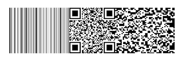 하 바탕에 수평 검은 바코드 및 qr 코드