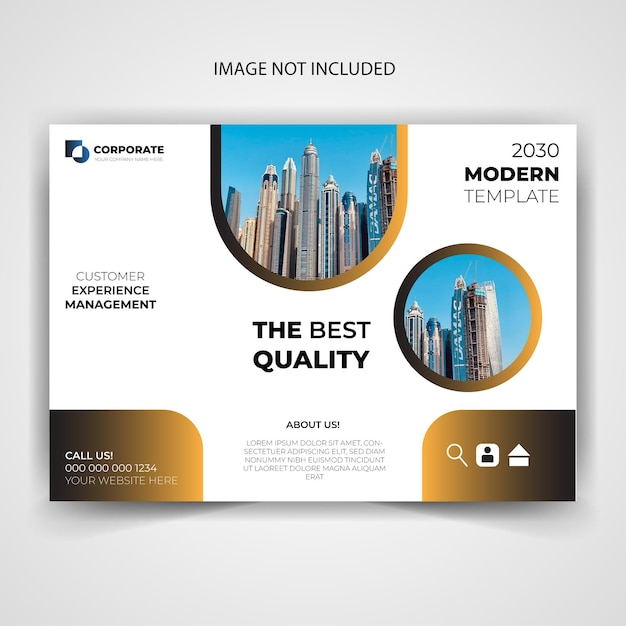 Vector horizontal booklet commercial flyer design template