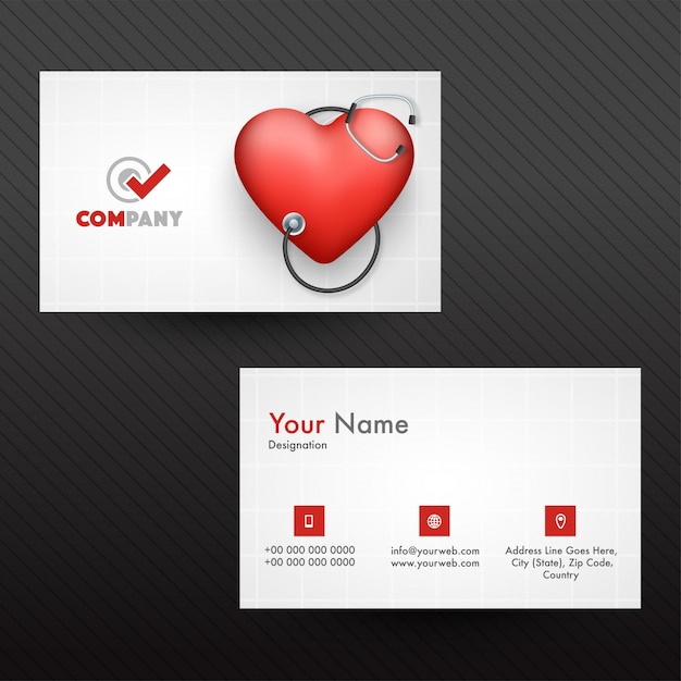 Horizontal business card or visiting card for medical.