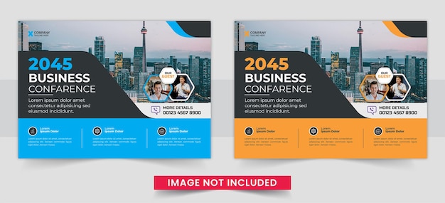 Horizontal business conference flyer template