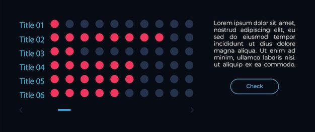 Horizontal dot chart UI element template