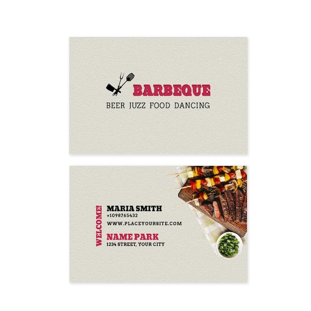 Vector horizontal double-sided business card