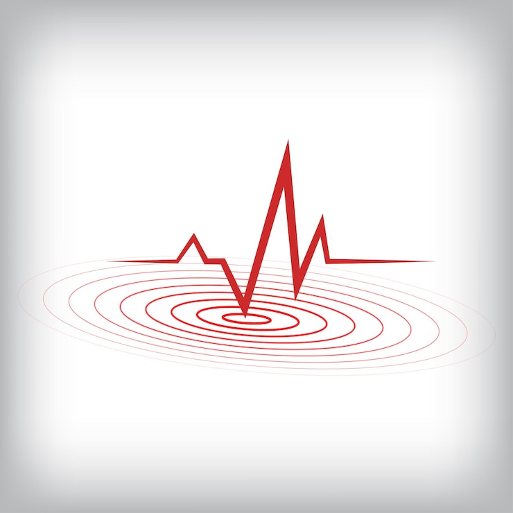 Vector horizontal earthquake line and radial lines vector that can be added to the design and photo