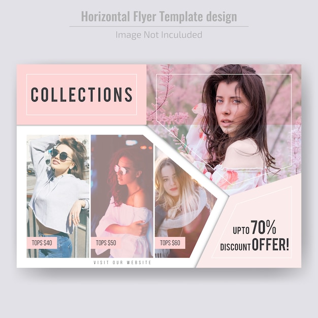 Vector horizontal fashion product sale flyer template