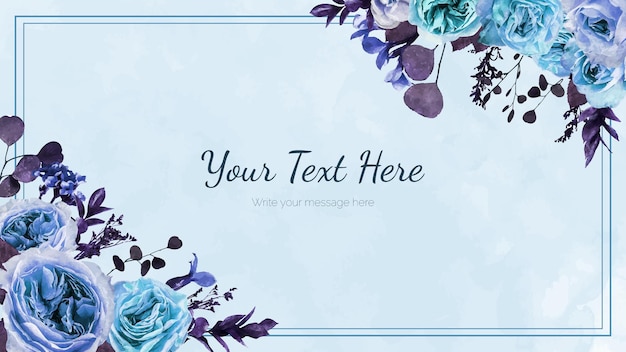 Vector horizontal floral banner background decorated with flowers border