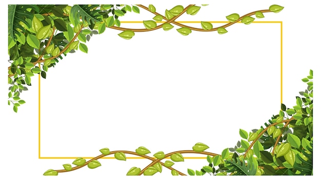 A horizontal frame of tropical foliage template