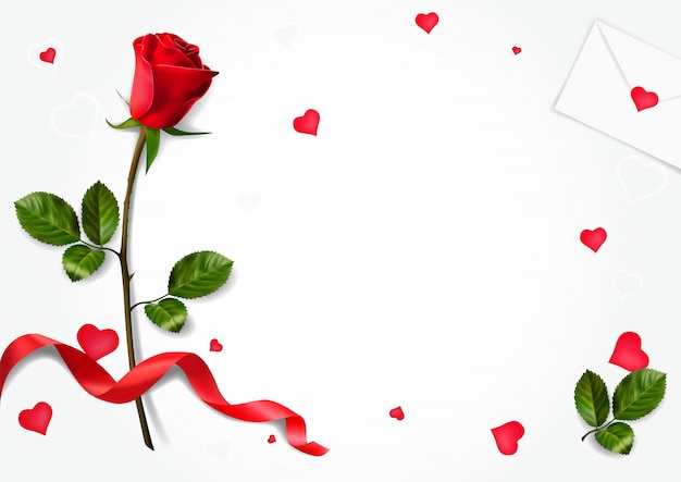 Horizontal   greeting cards with realistic roses