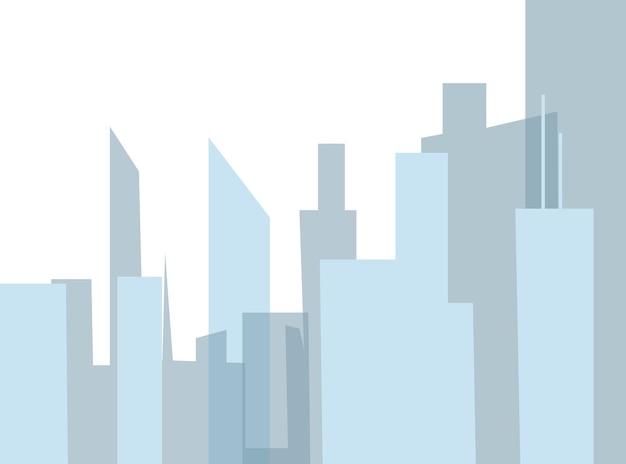 Horizontal isolated design element with skyscrapers business center in flat style vector simple