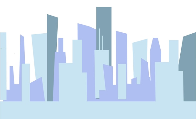 Vector horizontal isolated design element with skyscrapers business center in flat style vector simple