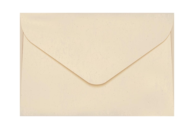 Horizontal manilla envelope isolated on white background