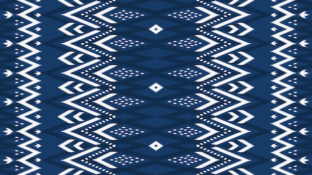 Modello tradizionale senza cuciture di ikat orientale geometrico etnico asiatico orizzontale blu navy. design per sfondo, moquette, sfondo per carta da parati, abbigliamento, confezionamento, batik, tessuto. stile di ricamo. vettore