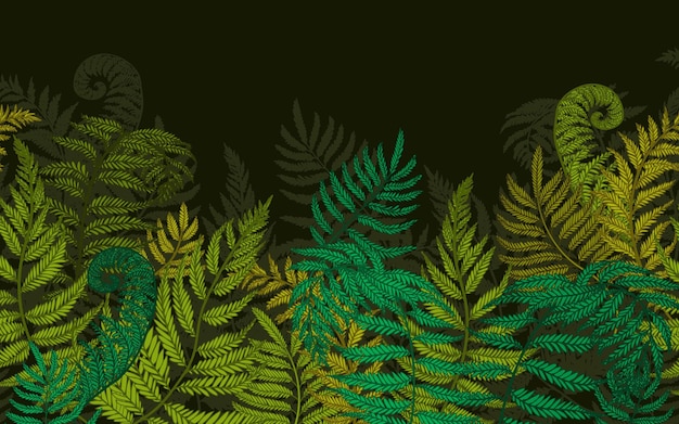 Horizontal pattern of fern bushes