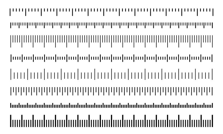 Vector 異なる単位でセットされた水平のライナー