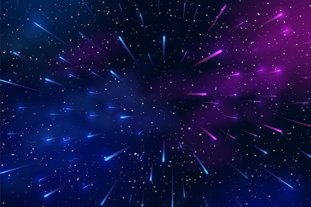 Horizontal space background with realistic nebula