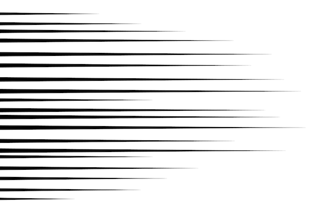 Горизонтальные линии скорости для комиксов манга аниме графическая скорость полосатая текстура горизонтальные линии быстрого движения для комиксов векторная иллюстрация на белом фоне