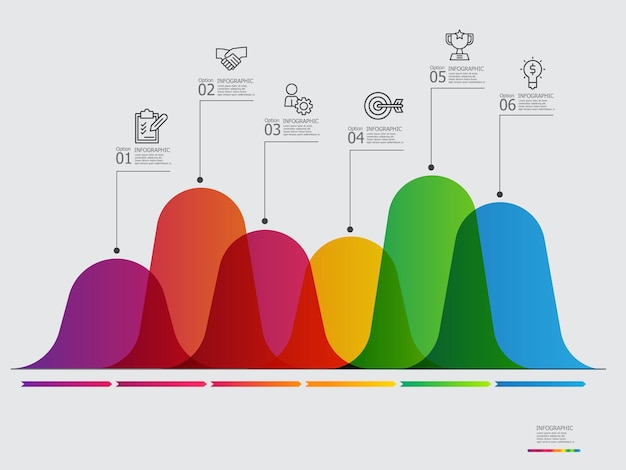 Vector horizontal steps timeline infographic element report background