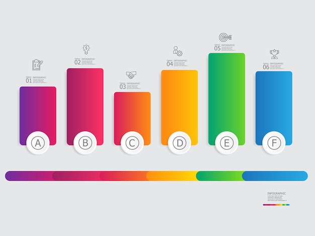 Vector horizontal steps timeline infographic element report background