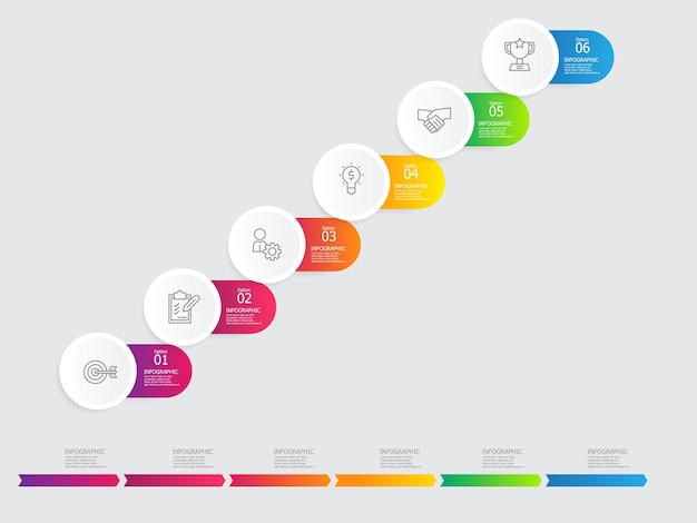 horizontal steps timeline infographic element report