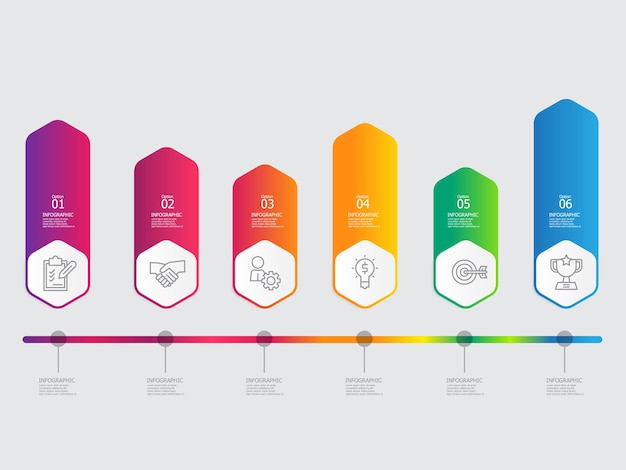 horizontal steps timeline infographic element