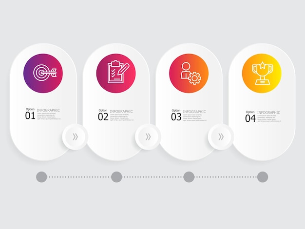 Vector horizontal steps timeline infographic element