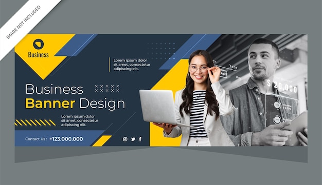 Horizontal template banner for business marketing or website banner