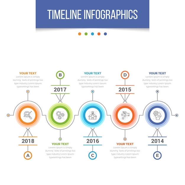 Infografica timeline orizzontale