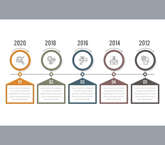 Vettore infografica timeline orizzontale