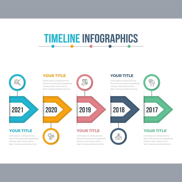 Infografica timeline orizzontale