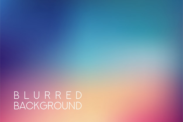 Horizontal wide multicolored blurred background. Blue sea neon colors blurred background