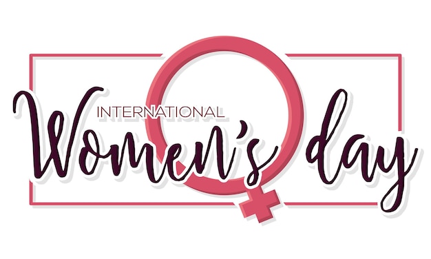 Horizontal women day poster female symbol with text Vector illustration