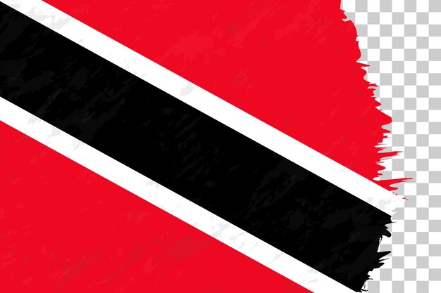 Horizontale abstracte grunge geborstelde vlag van Trinidad en Tobago op transparant raster