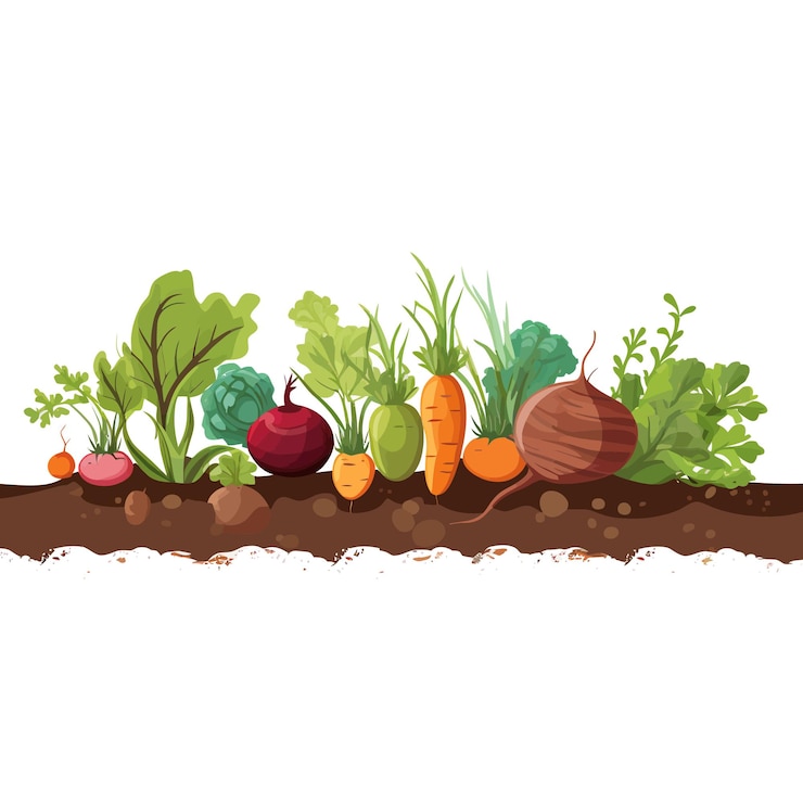 Vector horizontale banner gemaakt van eenvoudige groenten platte vectorstijl op witte achtergrond
