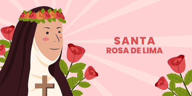 Vector horizontale banner santa rosa de lima illustratie in platte ontwerp