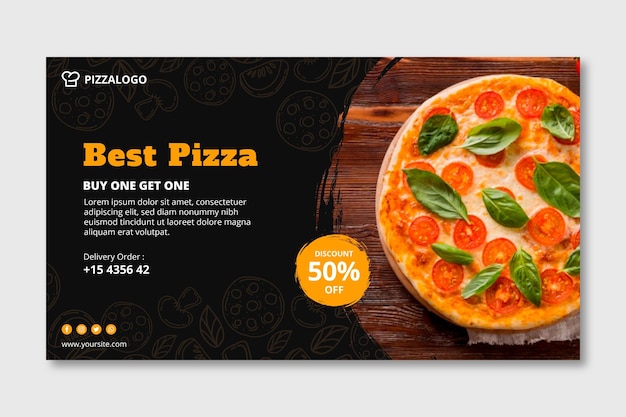 Vector horizontale banner voor italiaans eten restaurant