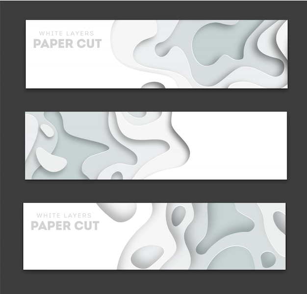 Vector horizontale banners met 3d-abstracte achtergrond