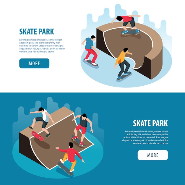 Vector horizontale banners voor skateparken