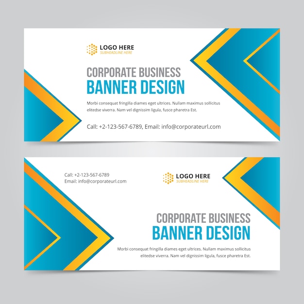 Horizontale Business Web Banner Set Vector Sjablonen