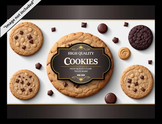 Horizontale crispy cookies label lay-out sjabloon ontwerp vector
