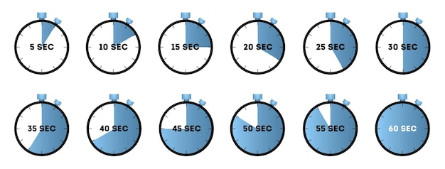 Vector horizontale set van analoge klok icoon