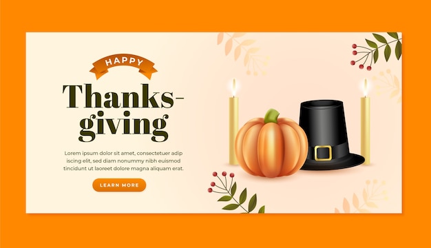 Vector horizontale sjabloon voor spandoek voor thanksgiving-viering