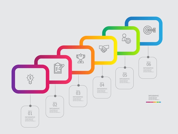 horizontale stappen tijdlijn infographic element rapportachtergrond