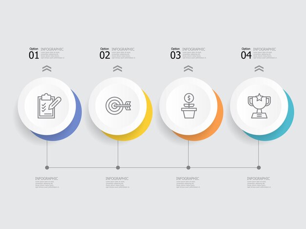 horizontale stappen tijdlijn infographic element