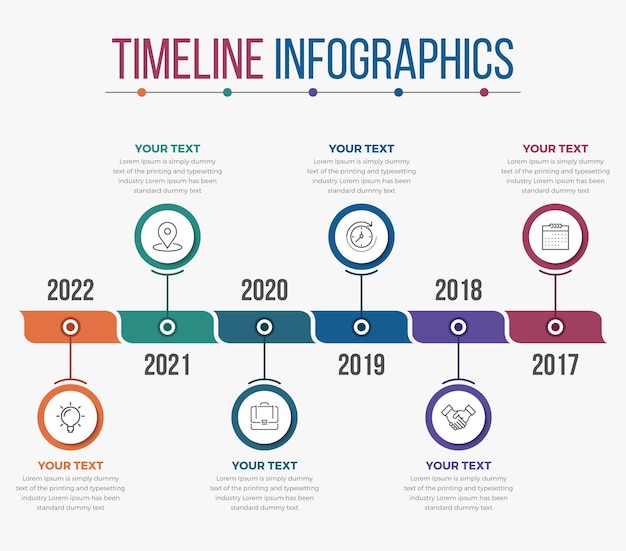 Horizontale tijdlijninfographics