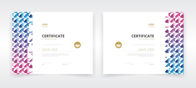 Vector horizontally oriented modern and professional certificate template